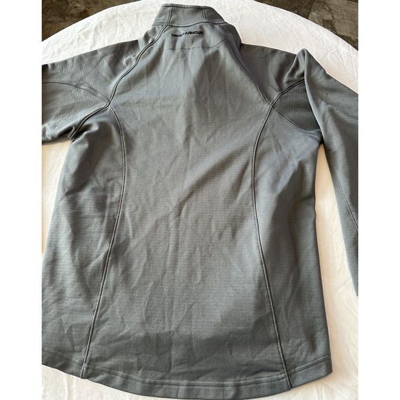 Under Armour Sweatshirt Mens Medium Grey Quarter Zip Mock Neck Golf Athletic - Picture 14 of 15